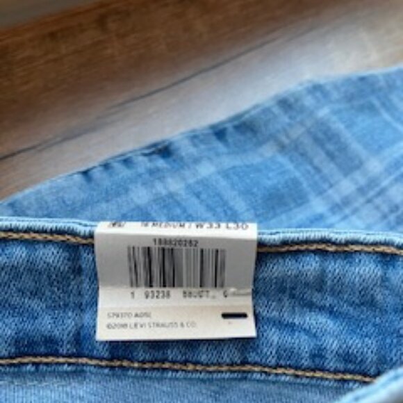 Rare Levi's Women's 721 High Rise Skinny Sapphire Plaid Jeans 33 (US 16) R "NWT" - Picture 9 of 13